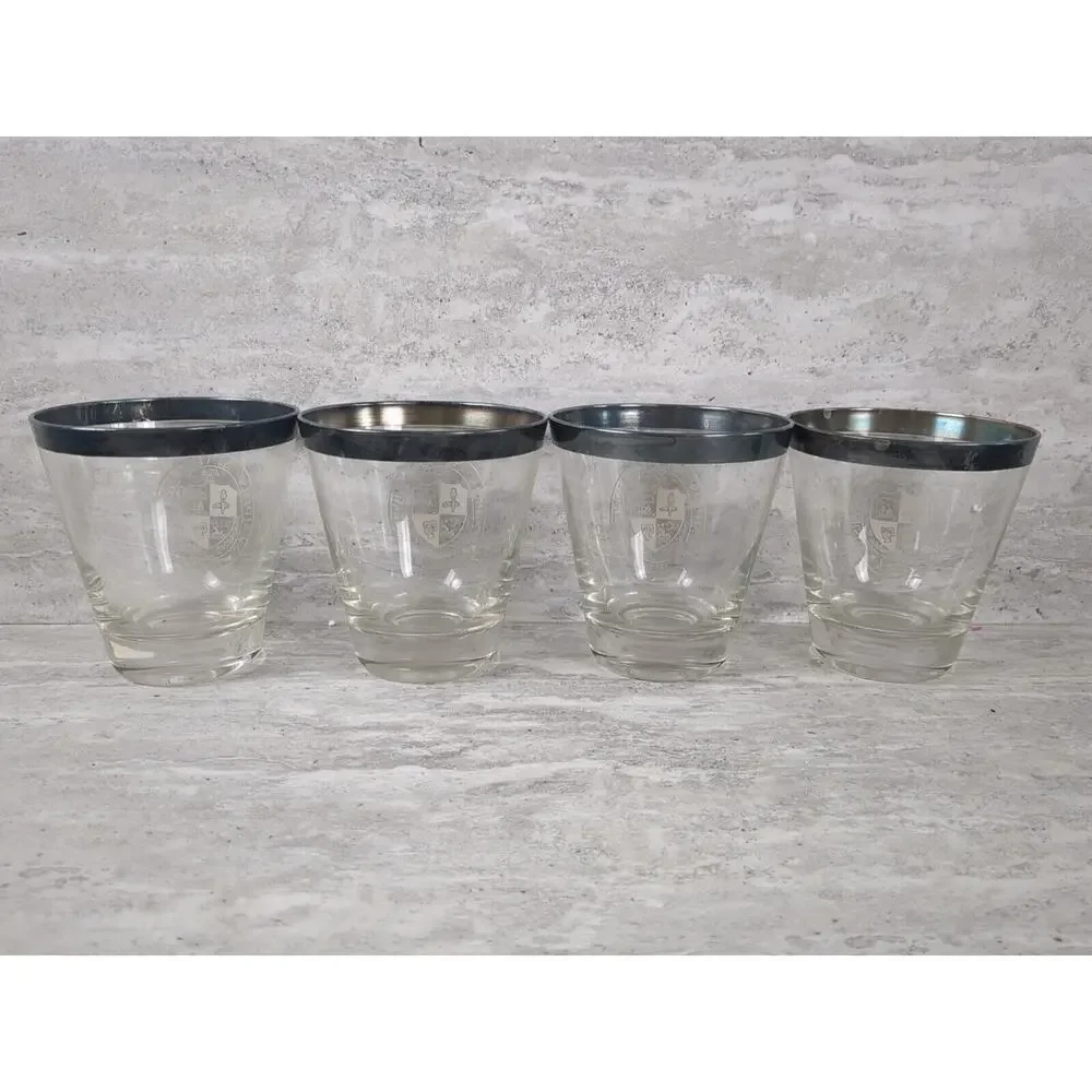 Set Of‎ 4 Memphis State University Glass Cups, Bar Glasses